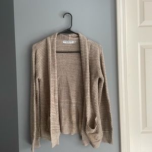 tan woven cardigan